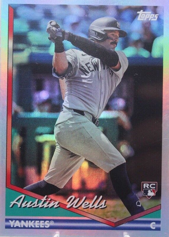 Austin Wells 2024 Topps Archives #209 Rainbow Foilboard /199 Rookie RAW