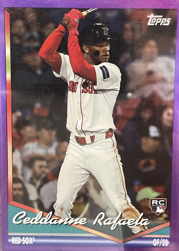 Ceddanne Rafaela 2024 Topps Archives #266 Purple Foilboard Rookie RAW