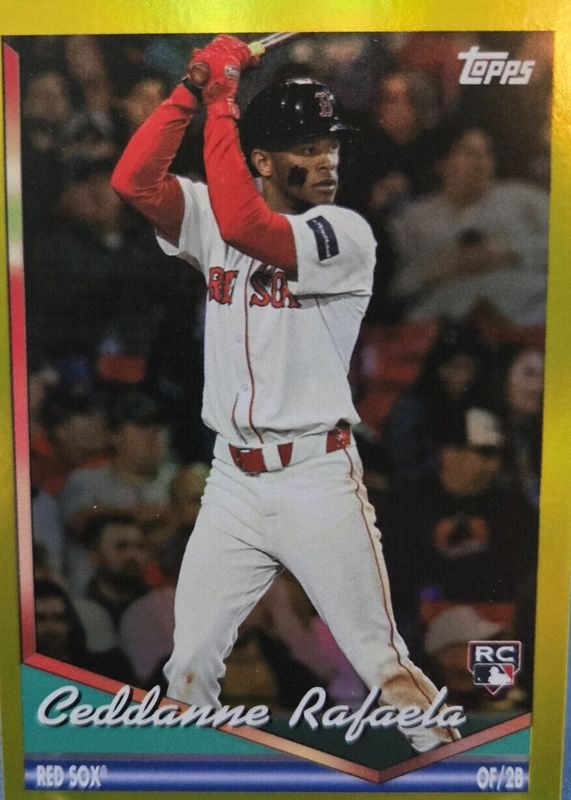 Ceddanne Rafaela 2024 Topps Archives #266 Yellow Foilboard Rookie RAW