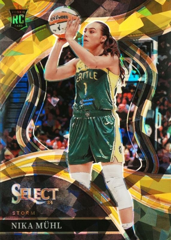 Nika Muhl 2024 Select WNBA #221 Courtside Gold Ice /10 Rookie RAW