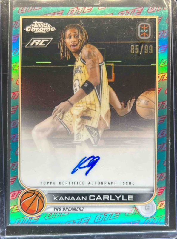 2022 Topps Chrome OTE Overtime Elite #CA-KC3 Chrome Autographs Aqua Red OTE Refractor /99