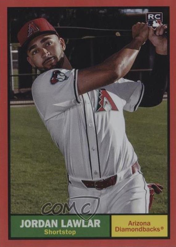 Jordan Lawlar 2024 Topps Archives #91 Red Hot Foilboard /50 Rookie RAW