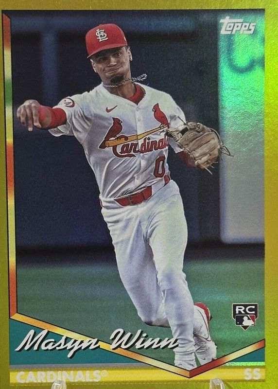 Masyn Winn 2024 Topps Archives #204 Yellow Foilboard Rookie RAW