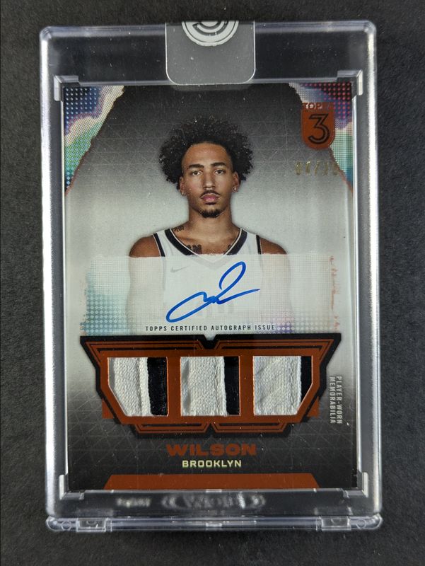 2023 Topps Three #TRA-JWI Triple Relics Autographs Prime - Bronze /25