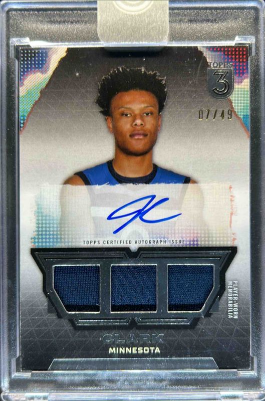 2023 Topps Three #TRA-JC Triple Relics Autographs Prime /49