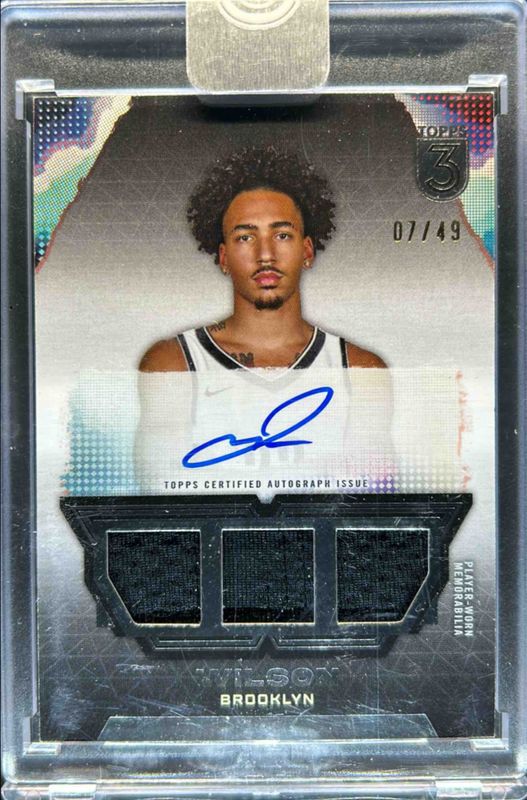 2023 Topps Three #TRA-JWI Triple Relics Autographs Prime /49