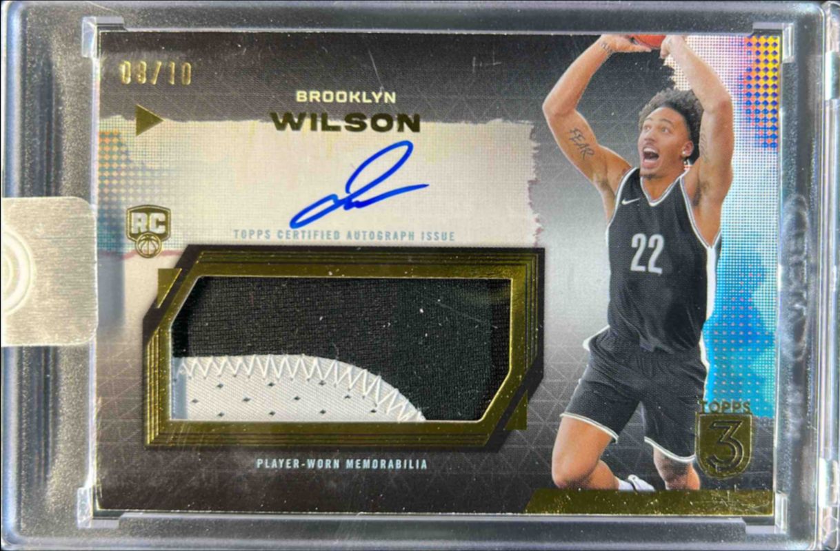 2023 Topps Three #RRA-JWI Rookie Relics Autographs Prime - Gold /10