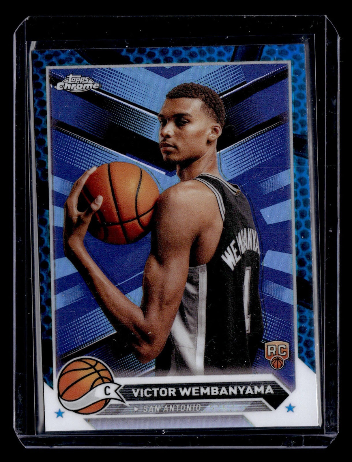 Victor Wembanyama 2023 Topps Chrome #1 Blue Basketball Refractor