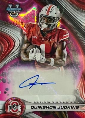 2024 Bowman Best University #BOA-QJ Best of 2024 Autographs - Pink Lava Refractor /100