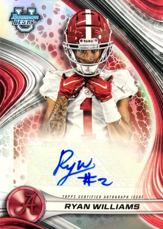 Ryan Williams 2024 Bowman Best University #BOA-RW Best of 2024 Autographs - Refractor RAW