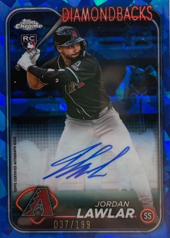 Jordan Lawlar 2024 Topps Chrome Update Sapphire Edition #USA-JL Autographs /199 Rookie RAW