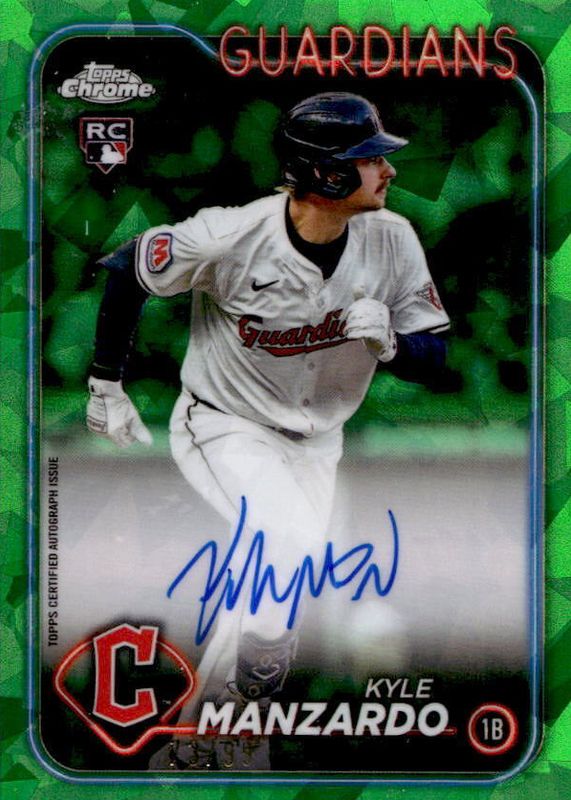 Kyle Manzardo 2024 Topps Chrome Update Sapphire Edition #USA-KM Autographs - Green /99 Rookie RAW