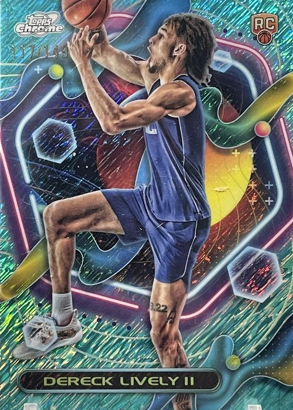 Dereck Lively II 2023 Topps Chrome Cosmic #161 Aqua Equinox Refractor /149 Rookie RAW