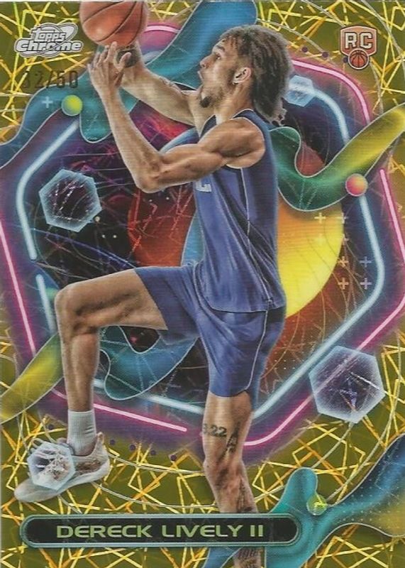 Dereck Lively II 2023 Topps Chrome Cosmic #161 Gold Interstellar Refractor /50 Rookie RAW