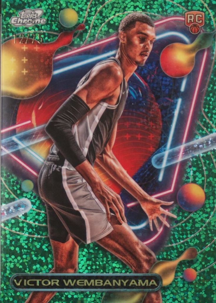 Victor Wembanyama 2023 Topps Chrome Cosmic #151 Green Space Dust ...