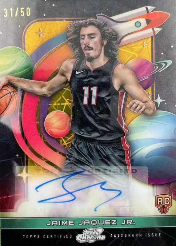 Jaime Jaquez Jr. 2023 Topps Chrome Cosmic #FFS-JJ First Flight Signatures - Gold Interstellar Refractor /50 Rookie RAW