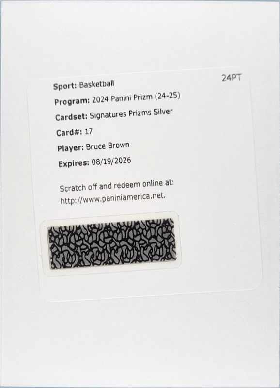 2023 Prizm #SIG-BBI Signatures - Silver