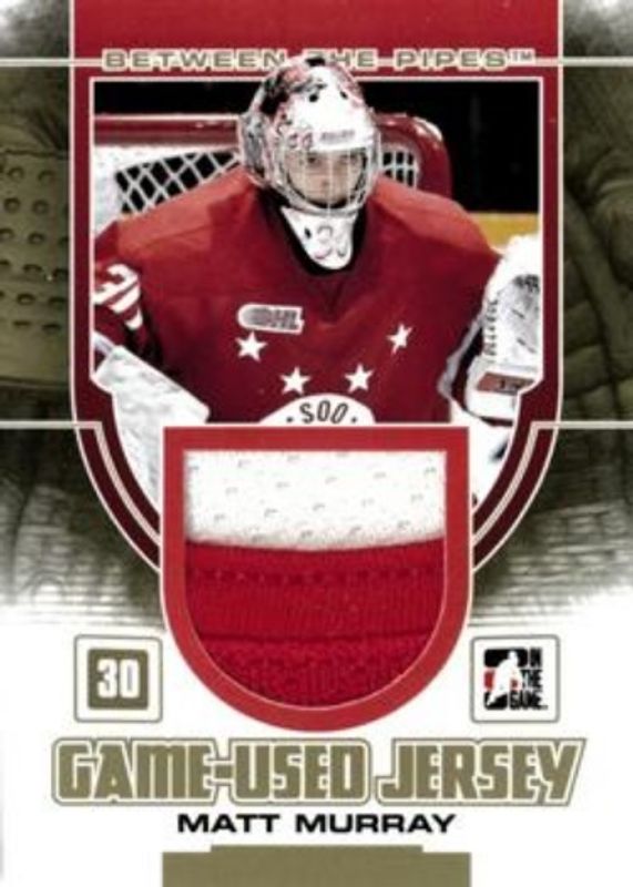 2013 In The Game Between the Pipes #GUM-17 Game Used Jersey Gold