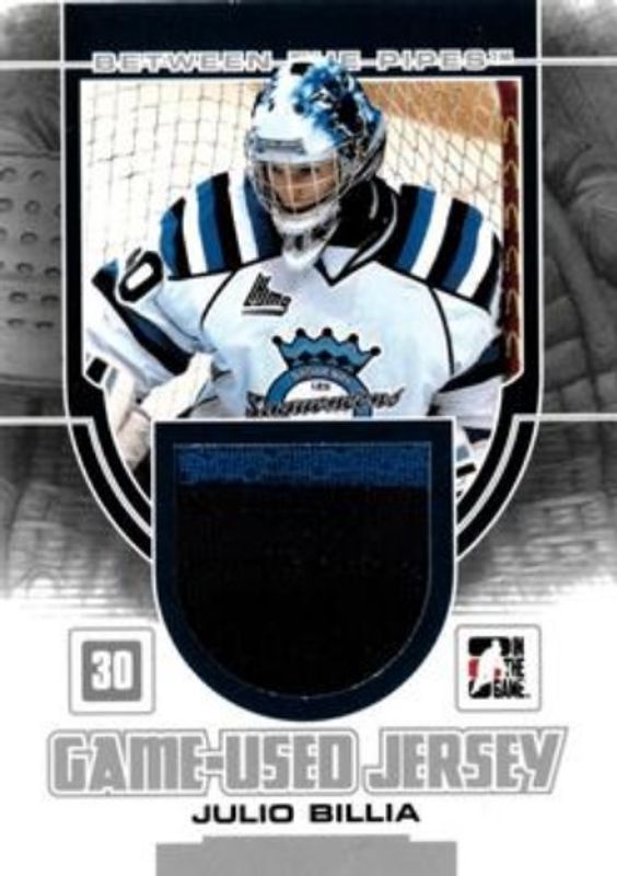 2013 In The Game Between the Pipes #GUM-16 Game Used Jersey Silver