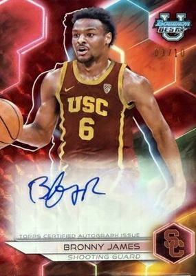 2023 Bowman Best University #B23-LBJ Best of 2023 Autographs - Geometric Red Refractor /10