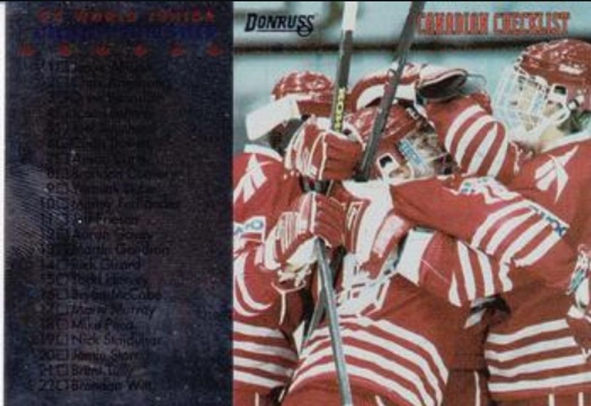 1993 Donruss 1994 World Junior Championship Canada USA Checklist