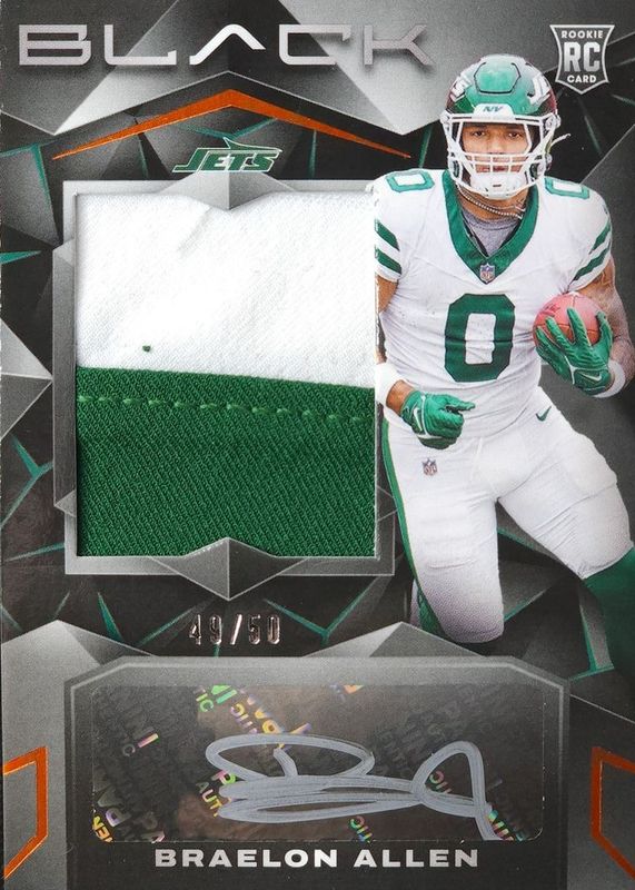 Braelon Allen 2024 Black #232 Rookie Patch Auto - Citrine /50 RAW