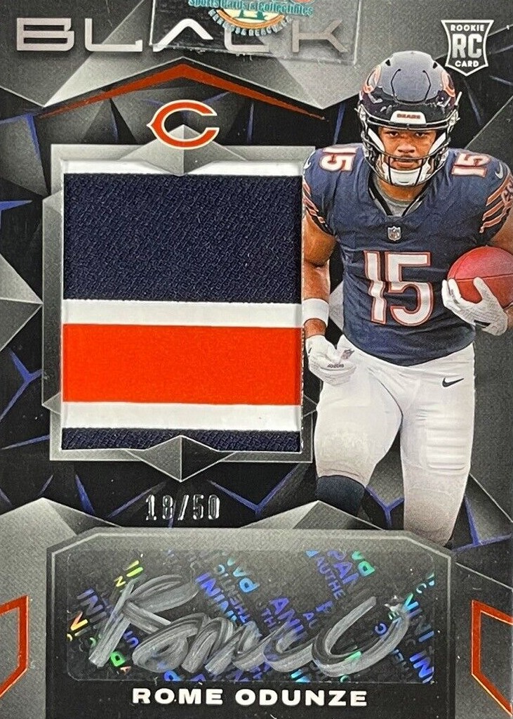 Rome Odunze 2024 Black #206 Rookie Patch Auto - Citrine /50 Price Guide ...
