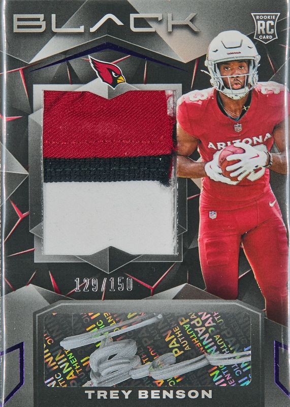 Trey Benson 2024 Black #218 Rookie Patch Auto - Royal (/150) RAW