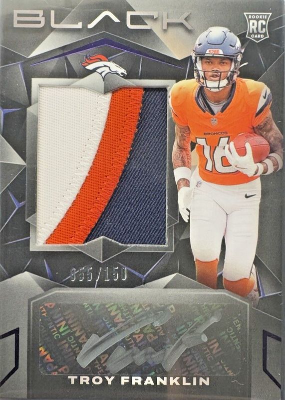 Troy Franklin 2024 Black #216 Rookie Patch Auto - Royal (/150) RAW