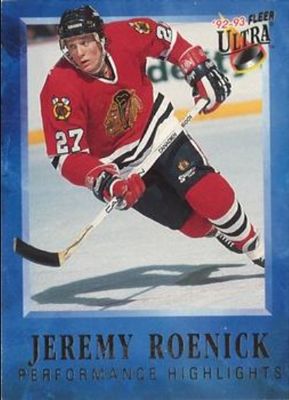 1992 Fleer Ultra #8 Jeremy Roenick Performance Highlights