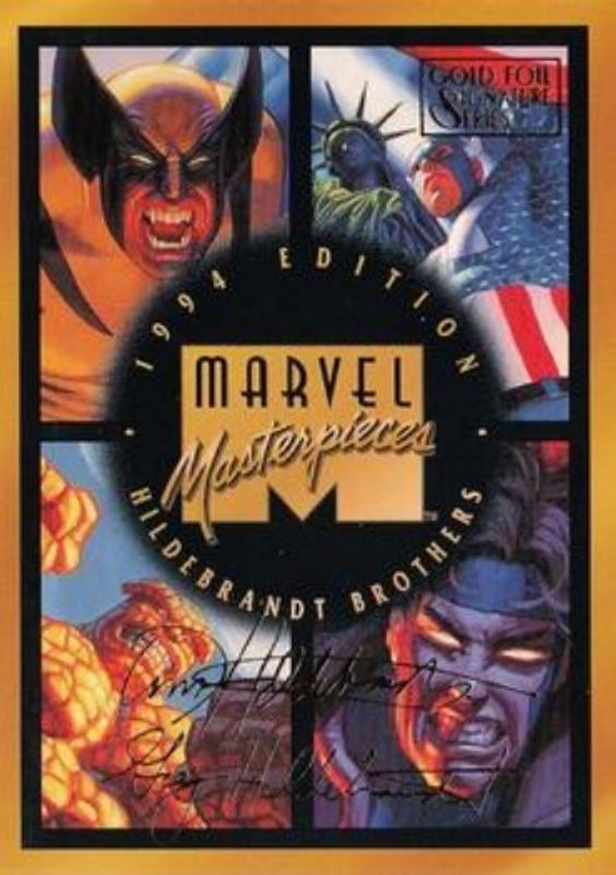 1994 Fleer Marvel Masterpieces Hildebrandt Brothers #140 Gold Foil Signatures