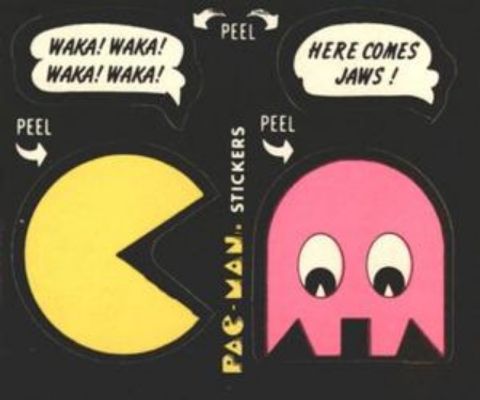 1980 Fleer Pac-Man Stickers & Rub-Offs #37a Base