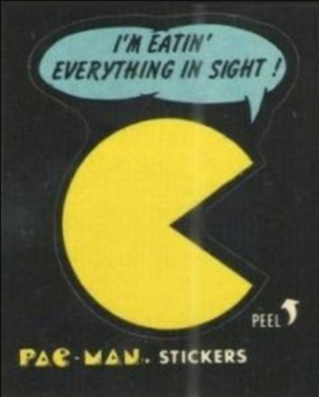 1980 Fleer Pac-Man Stickers & Rub-Offs #45a Base