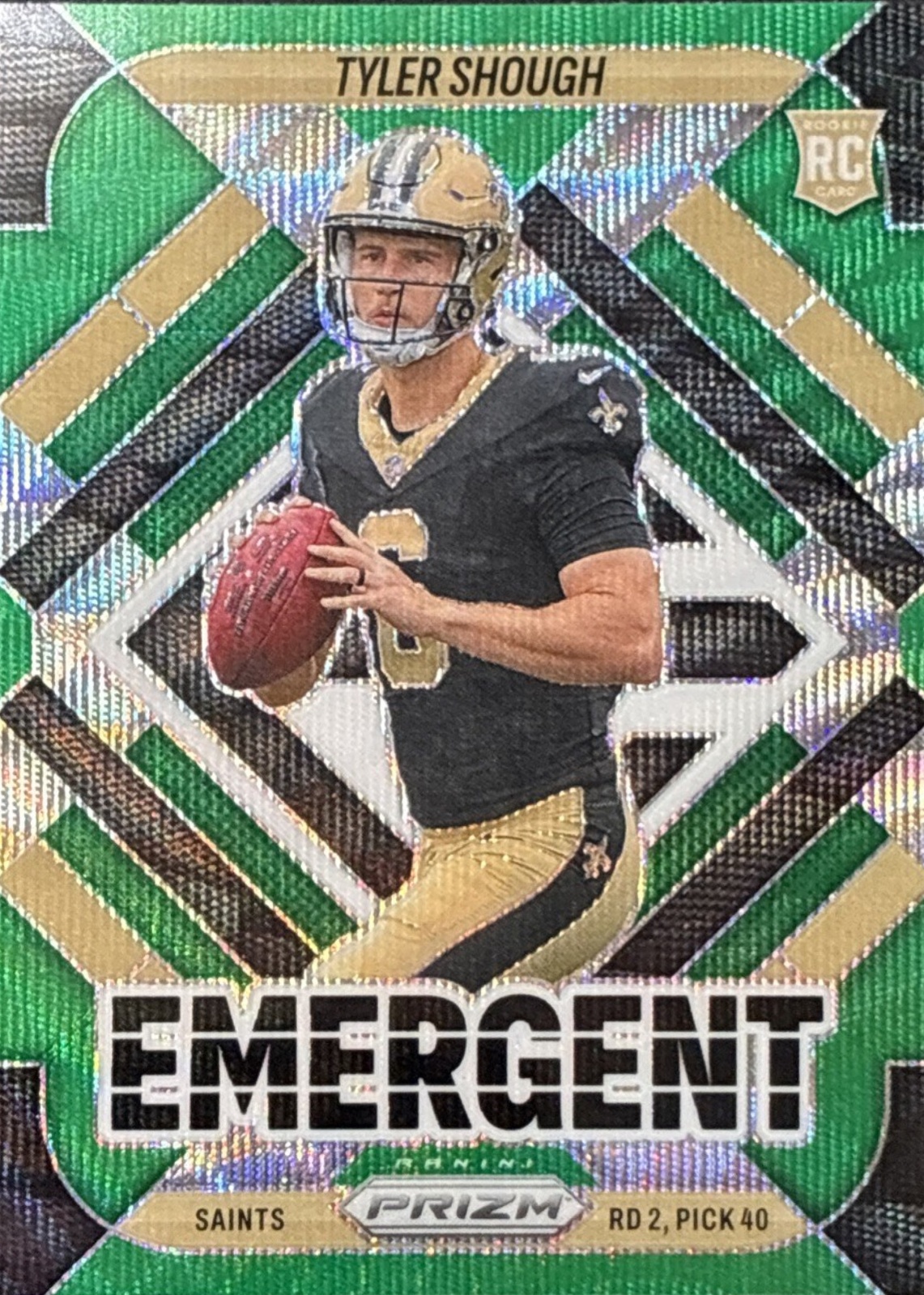 Tyler Shough 2025 Prizm #8 Emergent - Green Wave Price Guide