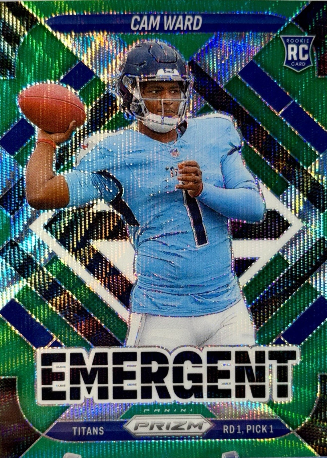 Cam Ward 2025 Prizm #2 Emergent - Green Wave Price Guide - Sports