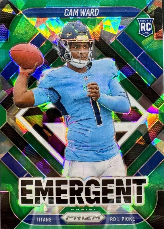 Cam Ward 2025 Prizm #2 Emergent - Green Ice Price Guide - Sports