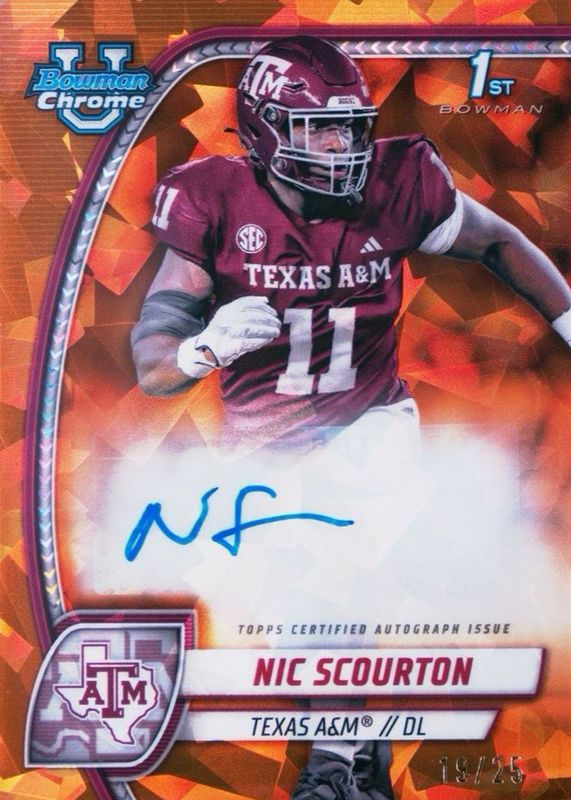 2024 Bowman Chrome University Sapphire Edition #PA-NSC Prospect Auto - Orange /25 (1st)
