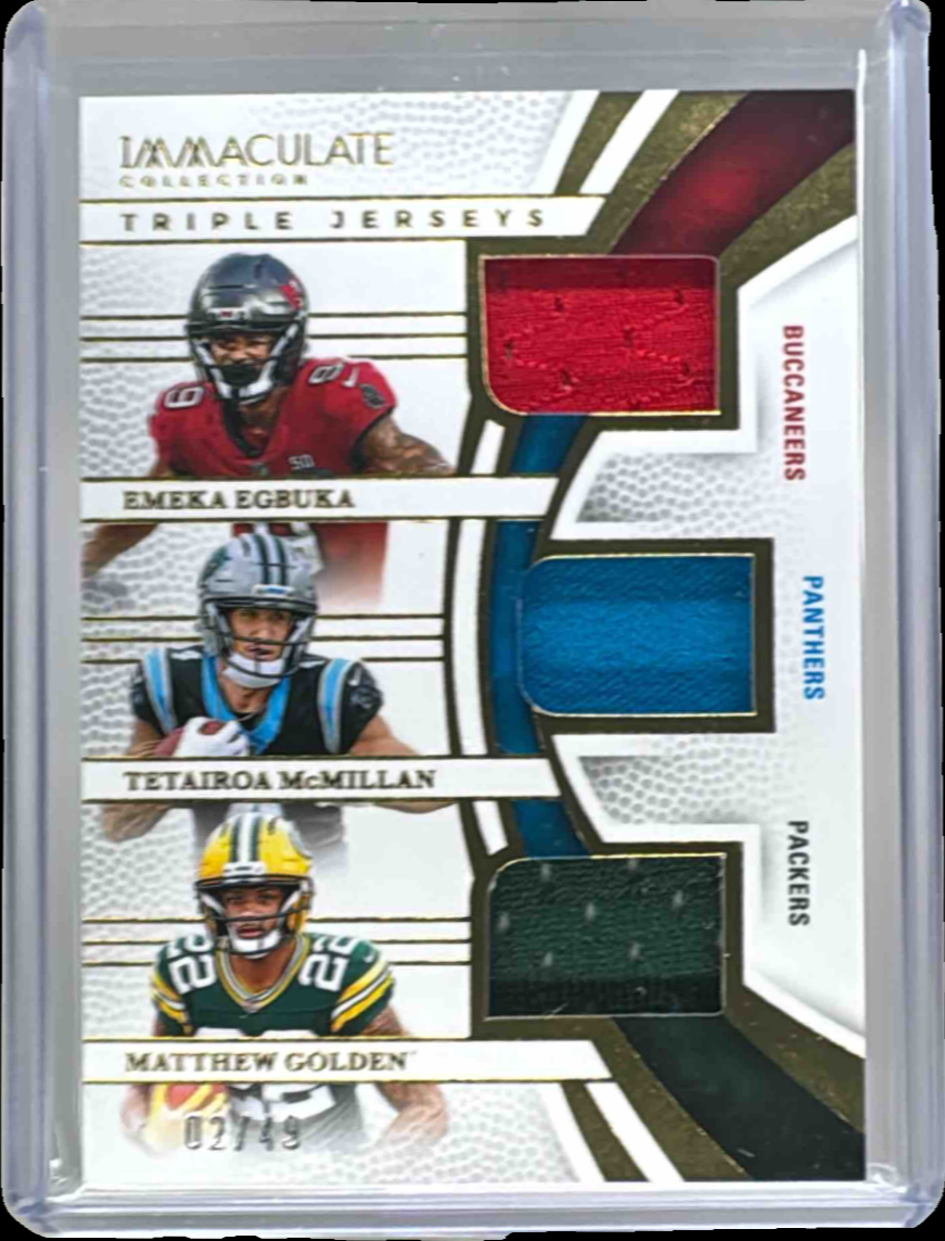 Emeka Egbuka / Matthew Golden / Tetairoa McMillan 2025 Immaculate #10 ...