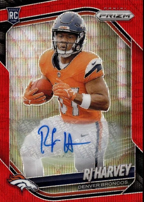 RJ Harvey 2025 Prizm #303 Rookie Autographs - Red Wave /149 Price