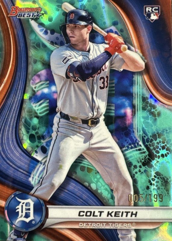 Colt Keith 2024 Bowman's Best #28 Aqua Lava Refractor /199 Rookie RAW