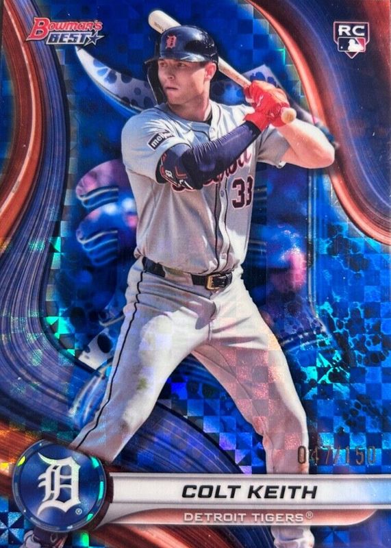 Colt Keith 2024 Bowman's Best #28 Blue X-Fractor /150 Rookie RAW