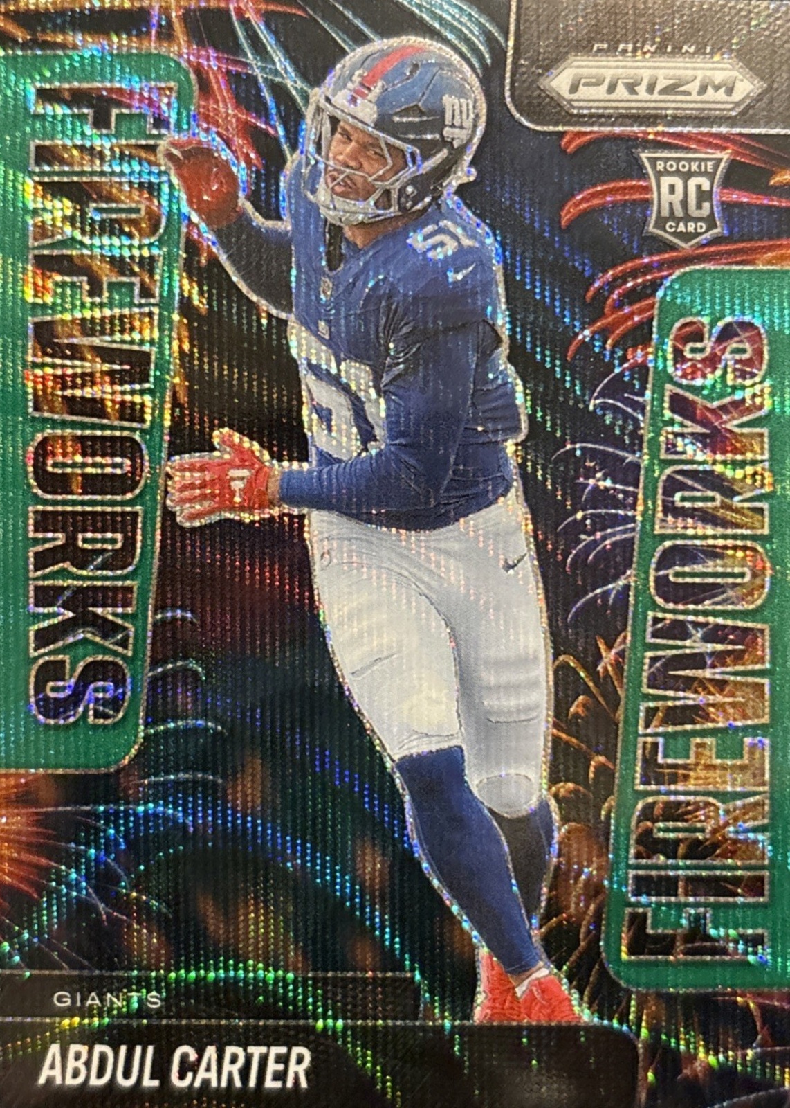Abdul Carter 2025 Prizm #7 Fireworks - Green Wave Price Guide