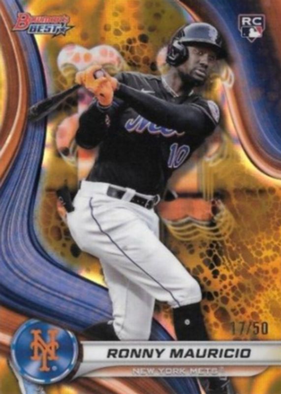 Ronny Mauricio 2024 Bowman's Best #41 Gold Lava Refractor /50 Rookie RAW