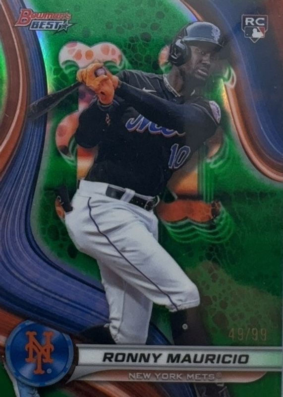 Ronny Mauricio 2024 Bowman's Best #41 Green Refractor /99 Rookie RAW