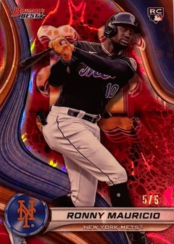 Ronny Mauricio 2024 Bowman's Best #41 Red Lava Refractor /5 Rookie RAW