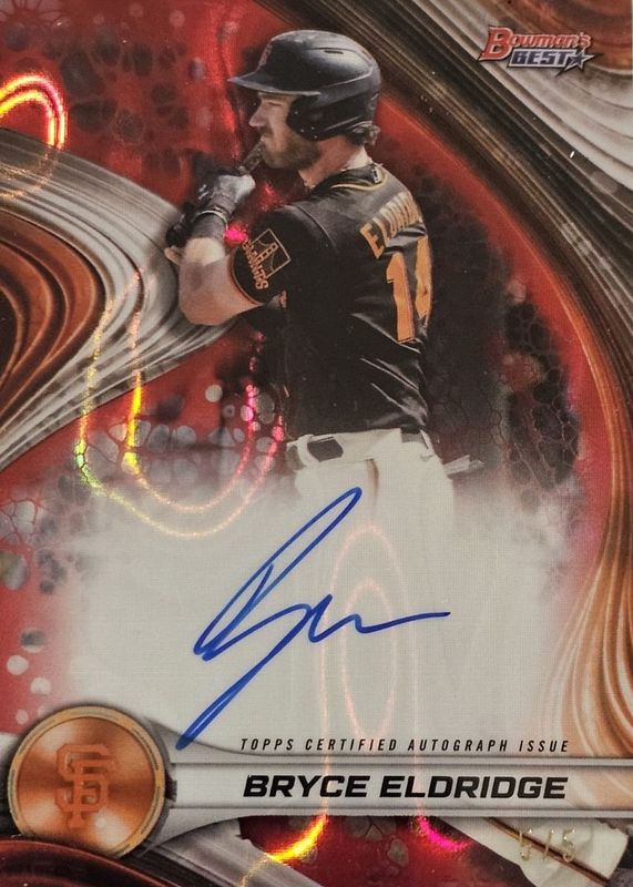 Bryce Eldridge 2024 Bowman's Best #B24-BE Best of 2024 Autographs - Red Lava Refractor /5 RAW
