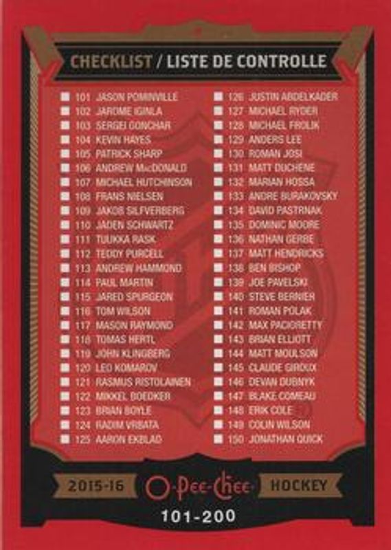 2015 O-Pee-Chee #151 Red