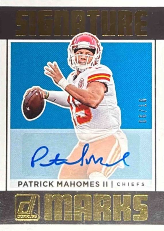 Patrick Mahomes II 2018 Donruss #SM-PI Signature Marks - Blue (/10) RAW