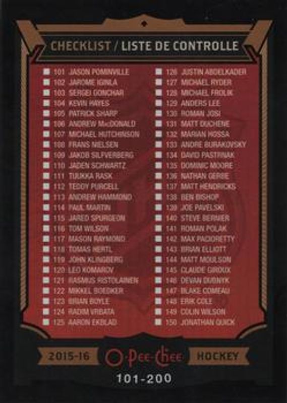 2015 O-Pee-Chee #151 Rainbow Black /100