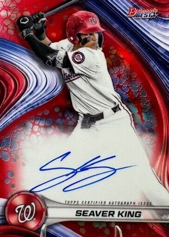 Seaver King 2024 Bowman's Best #B24-SK Best of 2024 Autographs - Red Lava Refractor /5 RAW